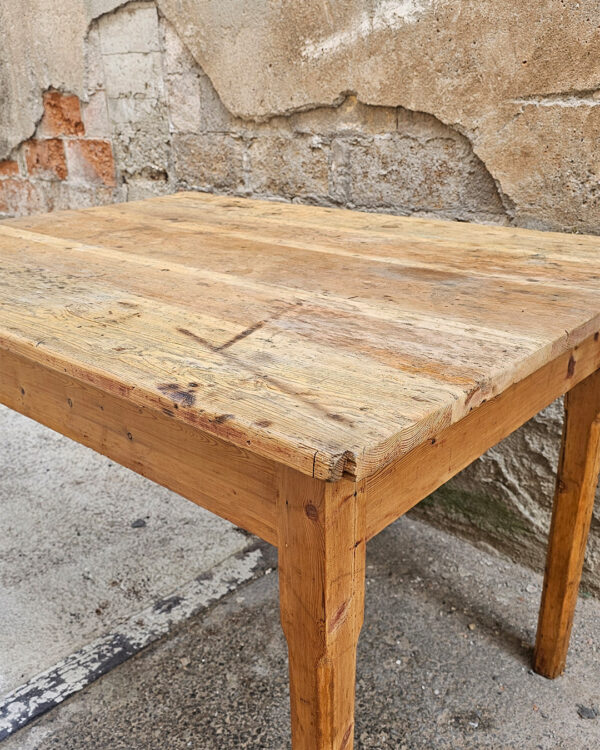 Mesa antigua en madera de pino - Imagen 2