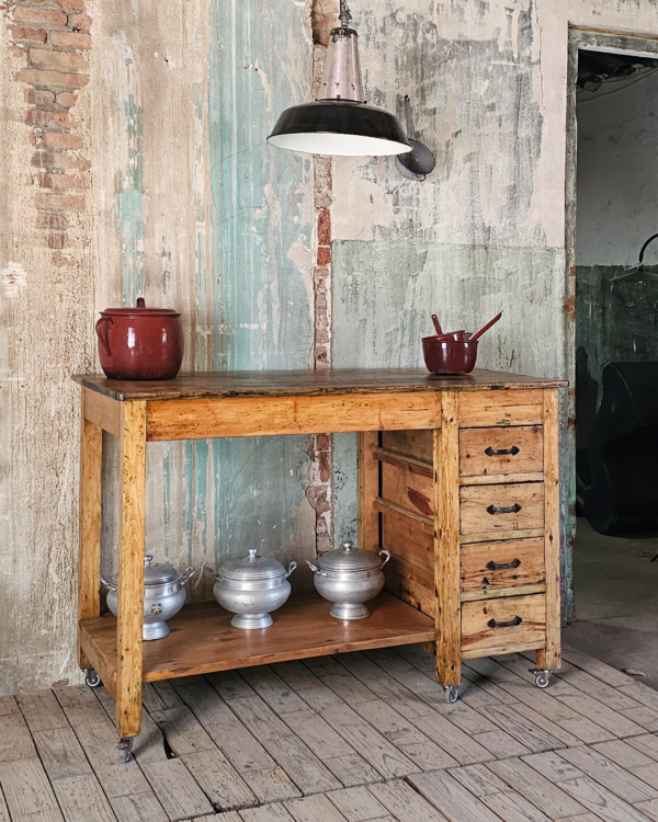 Mesa industrial para isla de cocina - Imagen 9