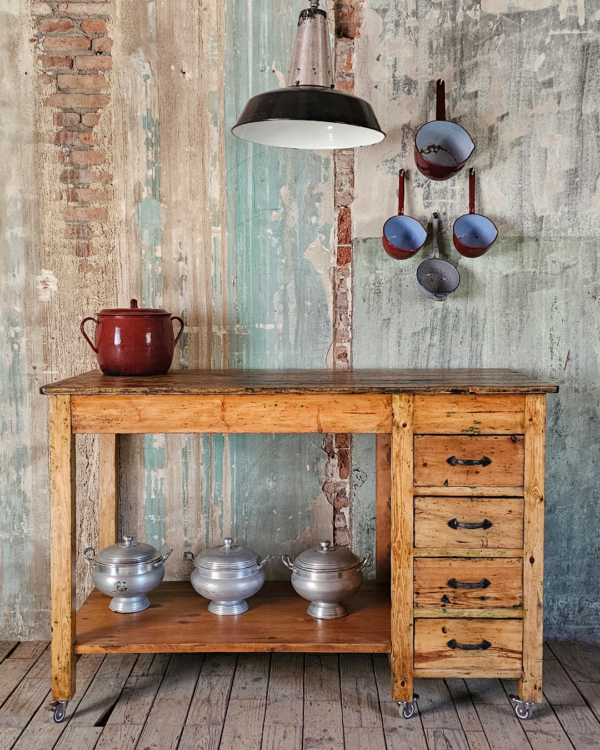 Mesa industrial para isla de cocina